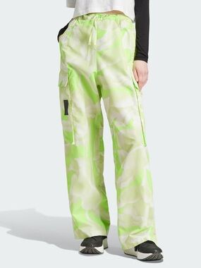 Adidas City Escape Cargo Track or Sweat Pants Pulse Lime/Multi Camo Streetwear M